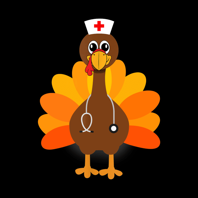 Thanksgiving Scrub Tops Women Turkey Nurse Holiday Nursing Shirt by Rozel Clothing