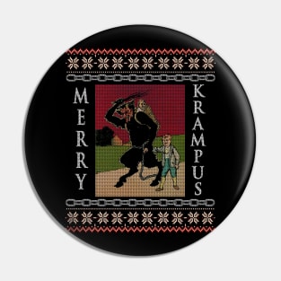 Krampus Ugly Christmas Sweater Funny Xmas Pin