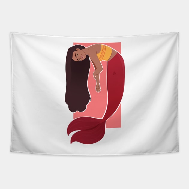 Polynesian Mermaid Tapestry by Twkirky