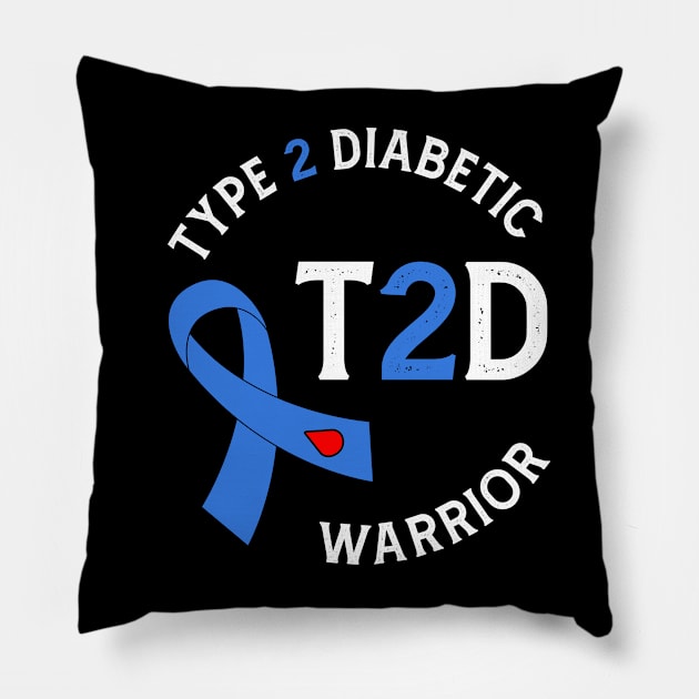 Defy & Triumph: Type 2 Diabetic Warrior Merchandise Pillow by Afrinubi™