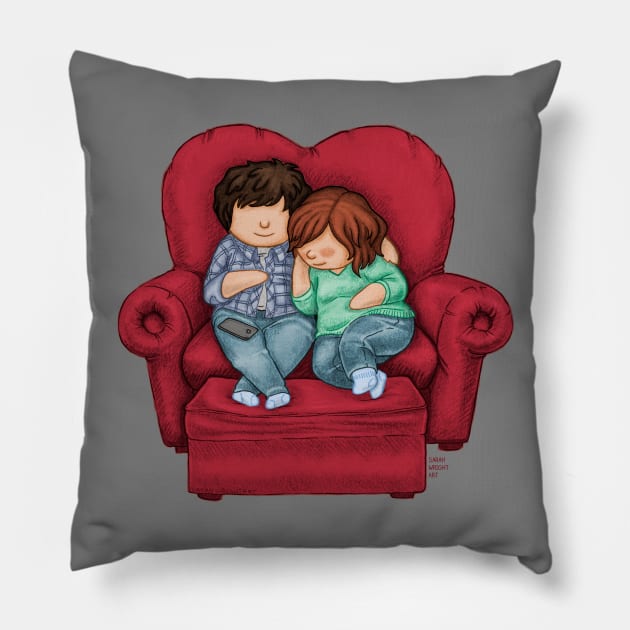 Cuddle Buddies Pillow by SarahWrightArt