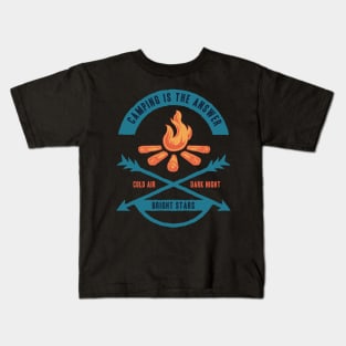 Turn Up The Campfire Funny Camping Kids Long Sleeve Shirt