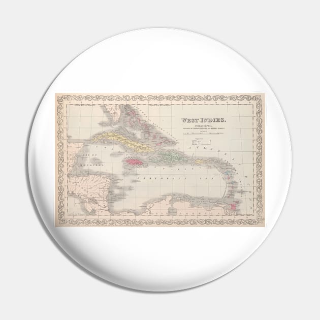 Vintage Map of The Caribbean (1857) Pin by Bravuramedia