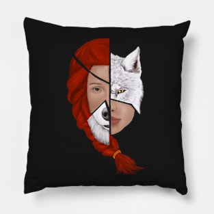 Wolf and Girl Pillow