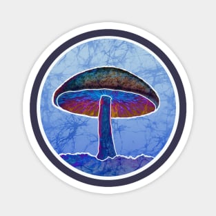 Batik Shroom Hippie Deadhead blue purple Magnet