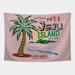 Jeju Island South Korea Distressed Tapestry