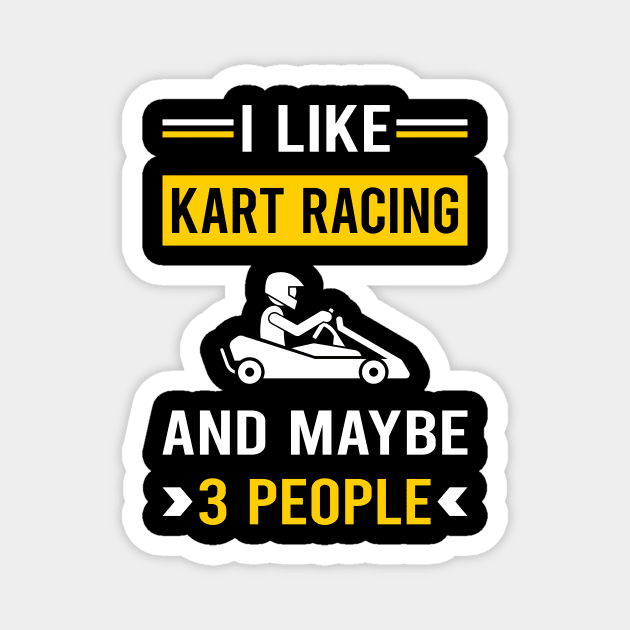 3 People Kart Racing Karting Go Kart Magnet by Good Day