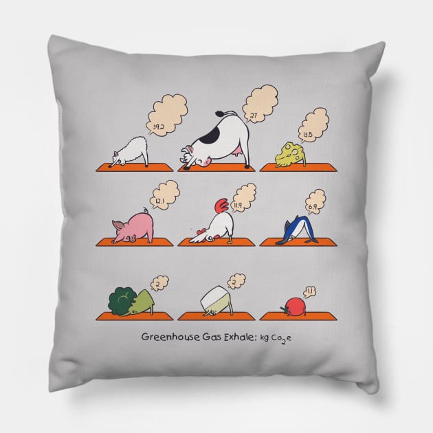 Greenhouse Gas Exhale Pillow by huebucket