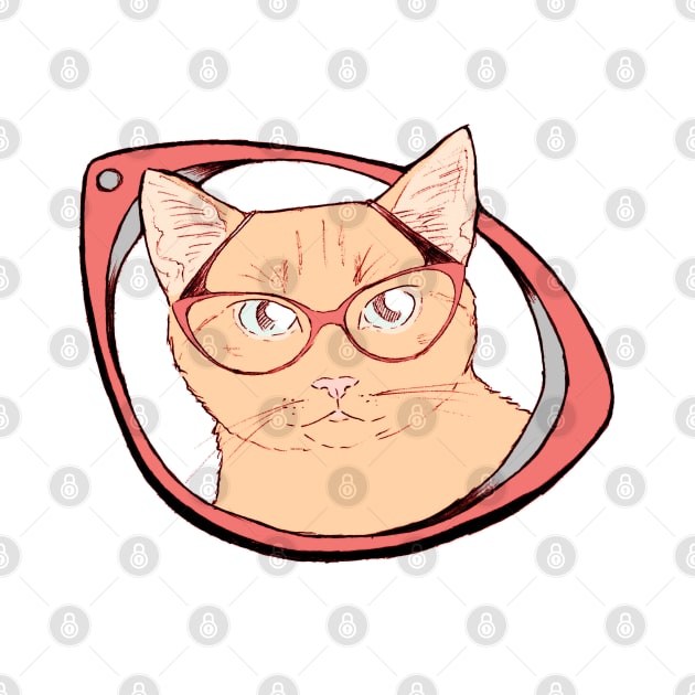 Millicent the cat in cat eye glasses by RekaFodor