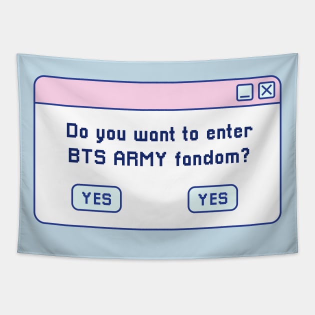 Do you want to enter BTS ARMY fandom Tapestry by Oricca