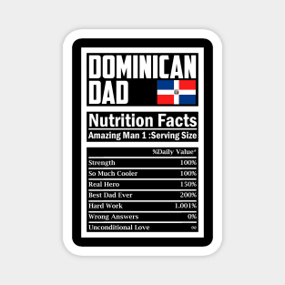 Mens Dominican Dad, Nutrition Facts Shirt Fathers Day Hero Magnet