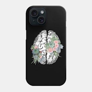 Brain human anatomy,succulents plants, mental Phone Case