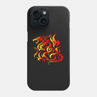 Beautiful Abstract Reborn Phoenix Dragon Design, Stylised Fiery Good Luck Dragon Design, Modern Red Burning Tribal Fire Dragon Design, New Dragon Rebirth Design, Dragon Reborn From The Flames Design Phone Case