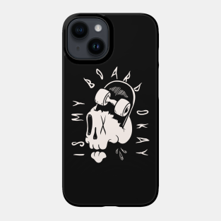 Skater Phone Case - Skater - Is my Board Okay? Skate Skull Meme by anycolordesigns