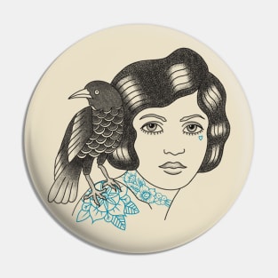 the girl with the crow on her shoulder Pin