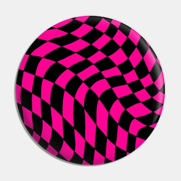 Warped Checkerboard Pin by Velvet Earth