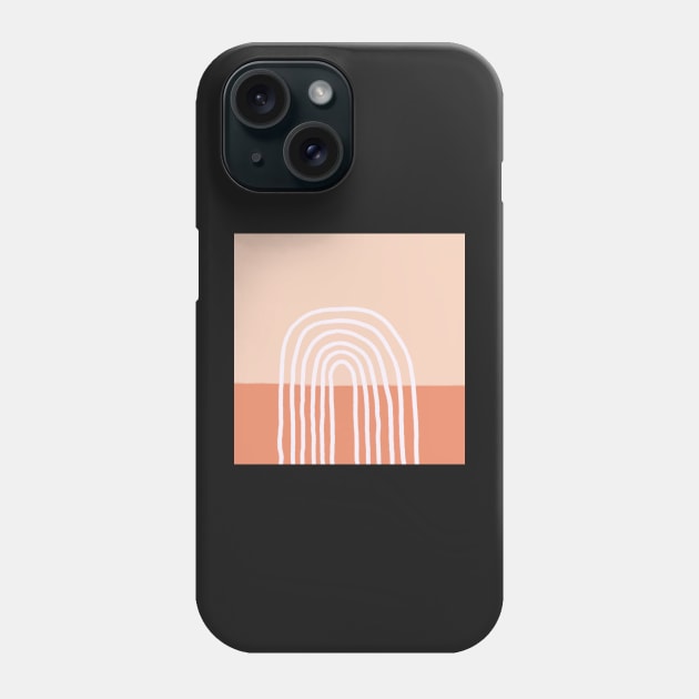 neutral pink abstract rainbow design Phone Case by SunwaveStickers