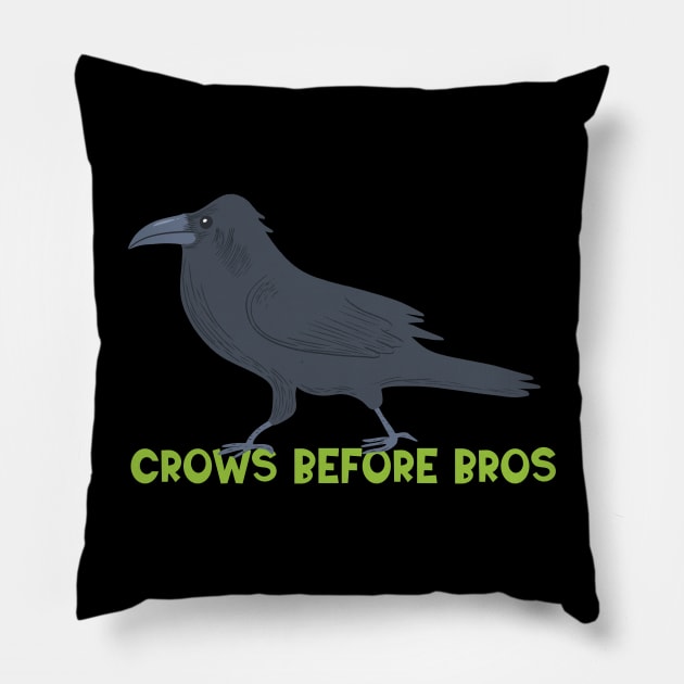 Crows Before Bros Pillow by Alissa Carin