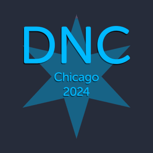 2024 Democratic National Convention Chicago All Blue Star T-Shirt