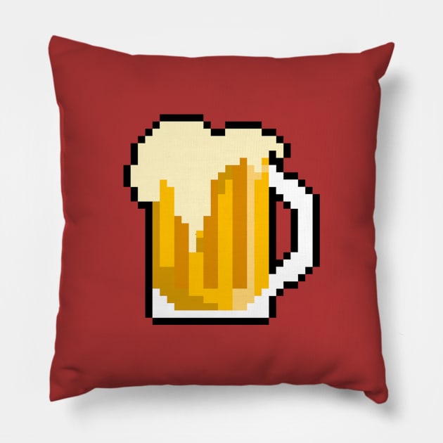 Beer Pixel Art Videogames Geek Pillow by LuisP96