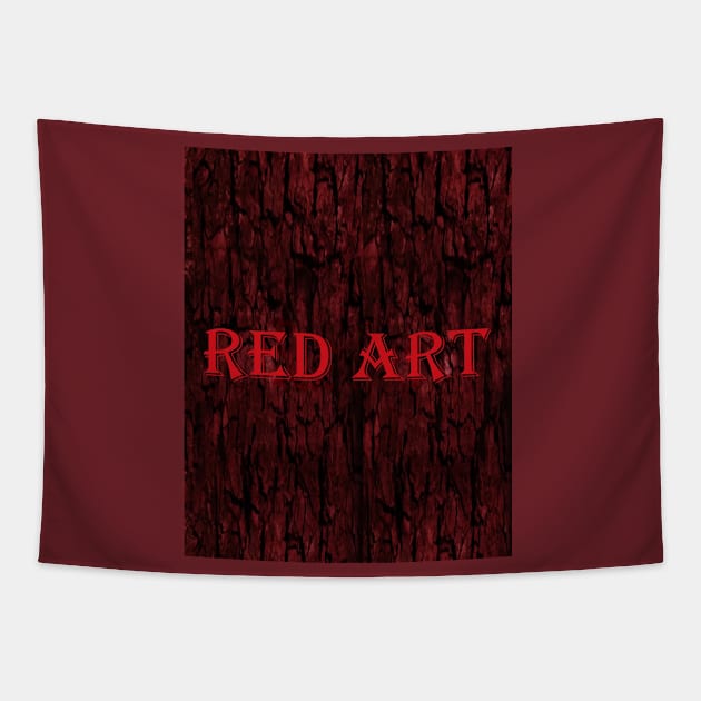 Red Art Tapestry by Drawing and Drawing Master