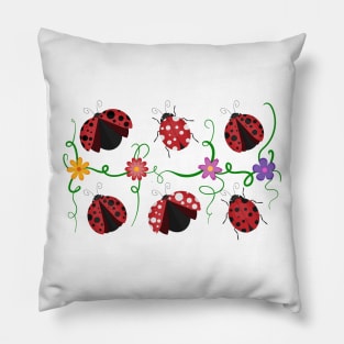 Ladybirds and flowers Pillow