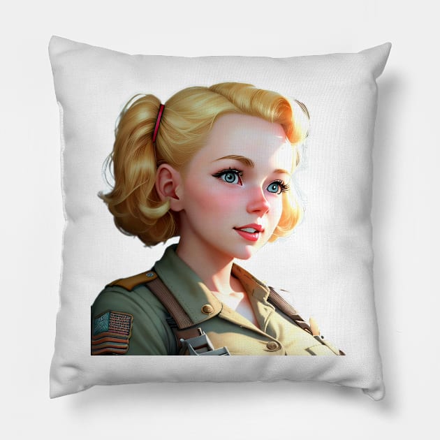 Blonde wwll Pillow by Mateo