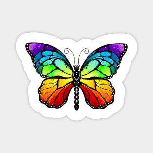 Rainbow monarch butterfly ( Butterflies ) Rainbow butterfly Magnet