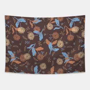 Spring Dandelion Pattern in Brown Color Palatte Version Tapestry