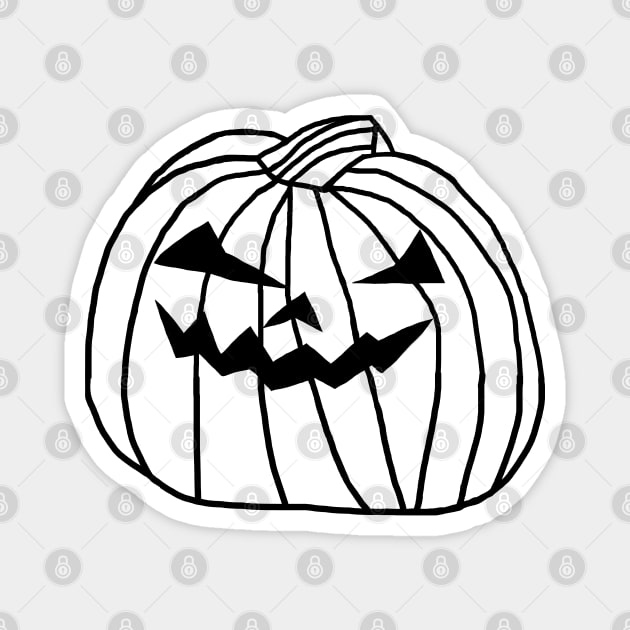 Big Halloween Horror Pumpkin Outline Magnet by ellenhenryart