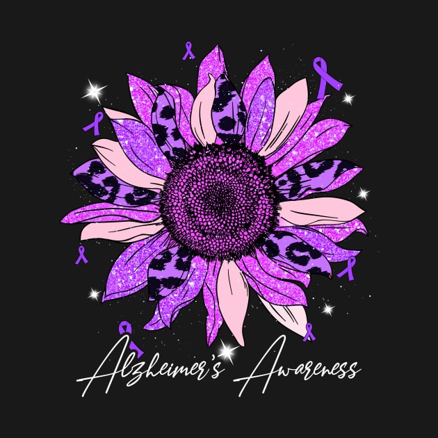 Alzheimer's Awareness Ribbon Purple Sunflower Ribbon Hope by New Hights