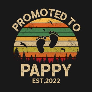 Promoted To Pappy Est 2022 Pregnancy Announcement Vintage T-Shirt