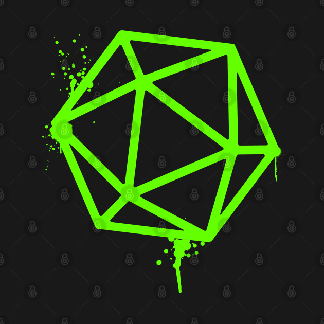 D20 Dice Lime Green Tabletop RPG Gaming by pixeptional