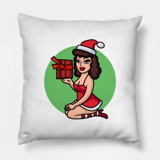 Merry Christmas Pin up Girl Pillow