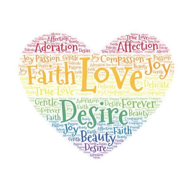 LGBTQ Pride Word Cloud Art Heart by ckandrus