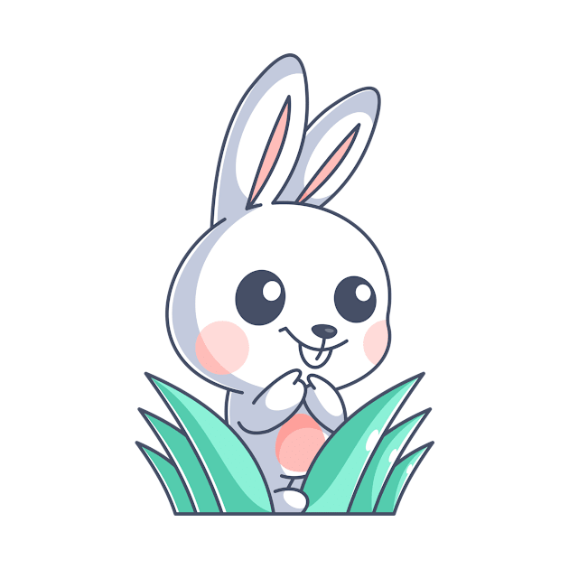 Cute bunny hiding in the grass by Wawadzgnstuff