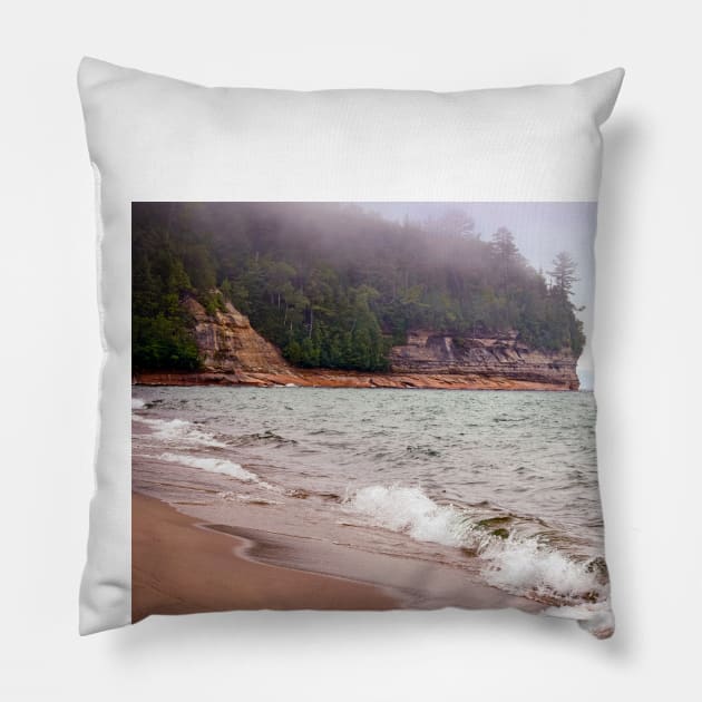 Pictured Rocks - Miner's Beach Pillow by Colette22