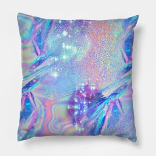 Sparkly Rainbow Holographic Pattern Pillow