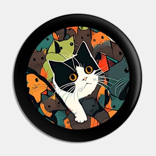 Funny Cat Face Help Me - Cute Cats Pin