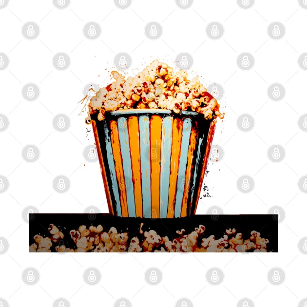 Popcorn: Enjoy the Show on a dark (Knocked Out) background by Puff Sumo