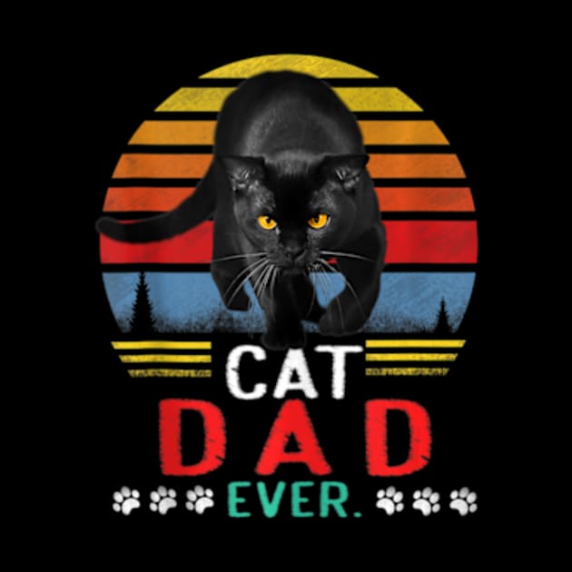 Best Cat Dad Ever Cat Daddy Father Vintage 71 by StuSpenceart