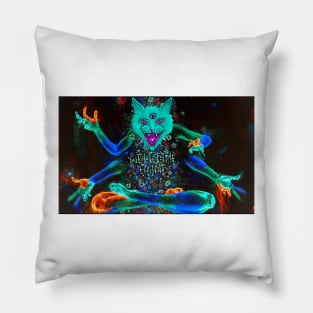 Psychedelic Kitty Cat Pillow