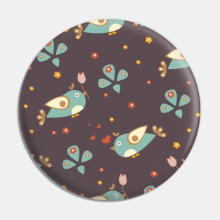 Bird Pattern Pin