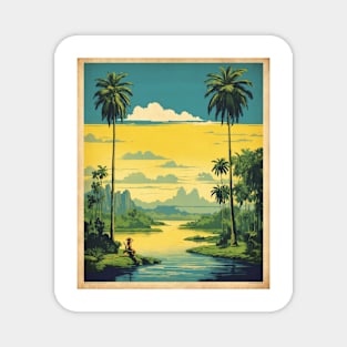 Amazonas Brazil Vintage Tourism Travel Poster Art Magnet