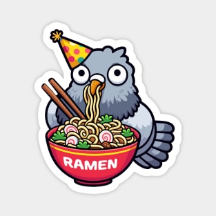 Birthday Pigeon With Ramen Magnet