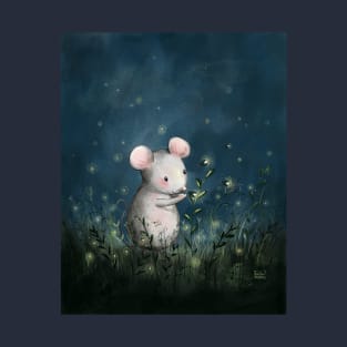 Magic Mouse with fireflies summer night T-Shirt