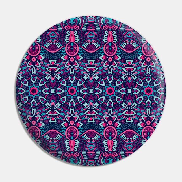 Colorful Oriental Rug Mandala Boho Pattern Pin by jodotodesign
