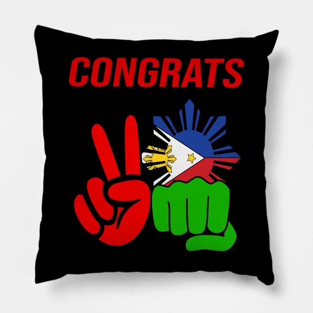 Congrats BBM Sara Marcos Duterte Uniteam Victory 2022 Philippines New President Vice President Red Green Pinoy Pinay Pillow by familycuteycom