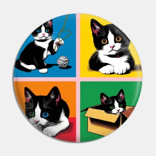 Bicolor Cat Pop Art - Cute Kitties Pin