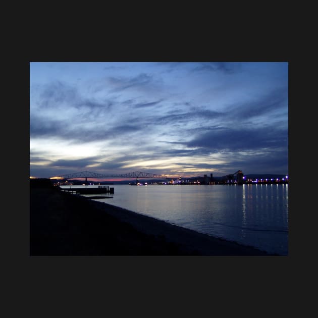 columbia river, lewis and clark bridge, sunset by DlmtleArt